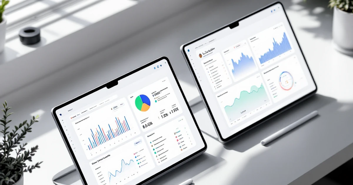 Devices showing virtual graphs comparing ChatGPT and Claude features.
