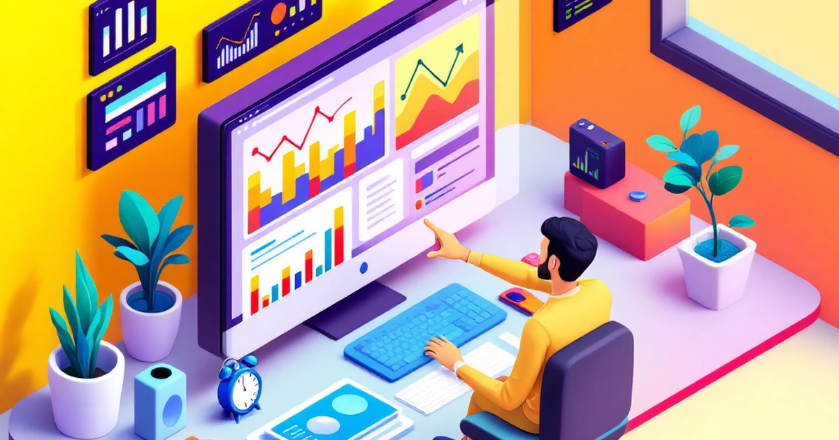 AI performance testing setup with digital elements.