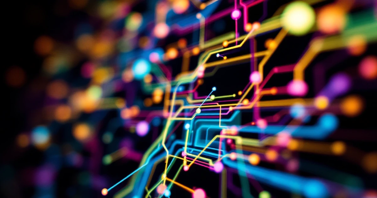 Abstract decision tree with colorful lines