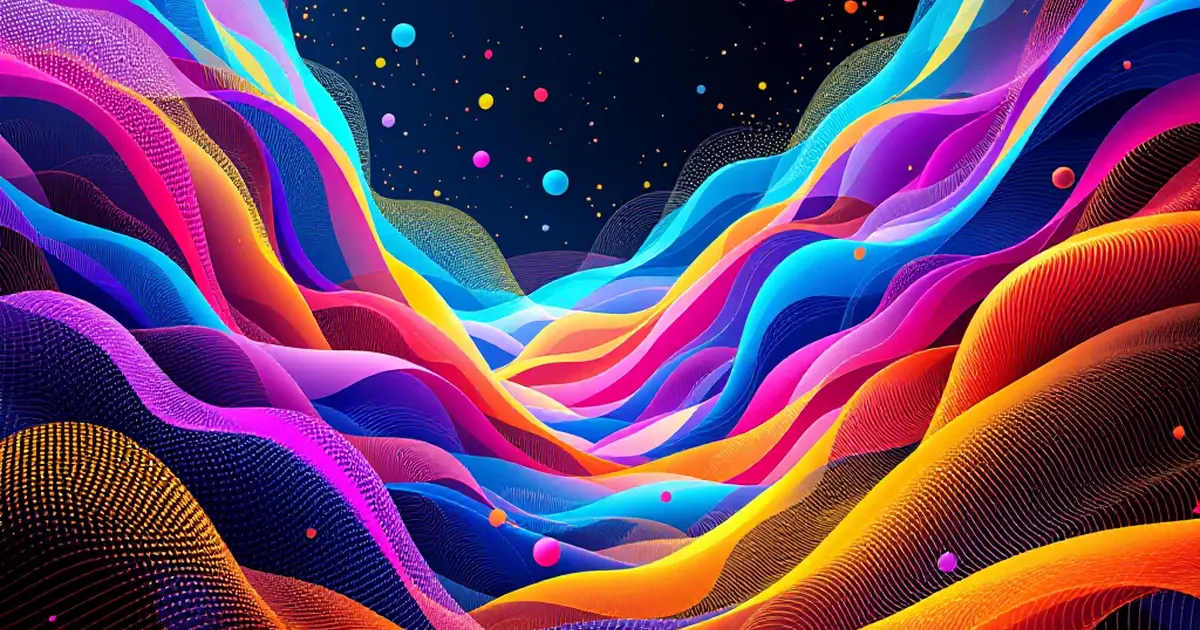 Abstract AI graphics in vibrant colors symbolizing creativity.