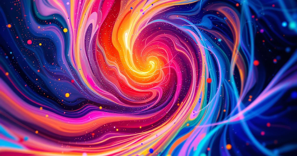 Abstract image with swirling colors illustrating AI creativity.