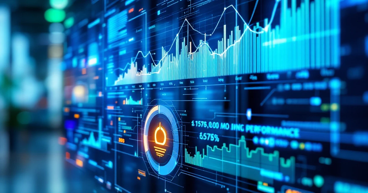 Abstract image representing website performance testing with digital graphs.