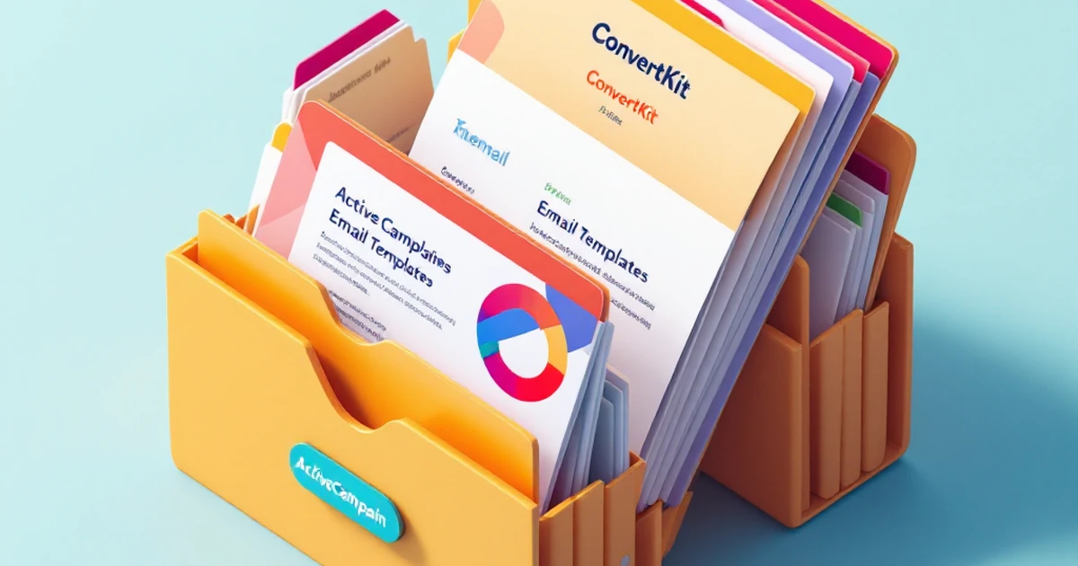 Comparison of email templates from ActiveCampaign and ConvertKit.