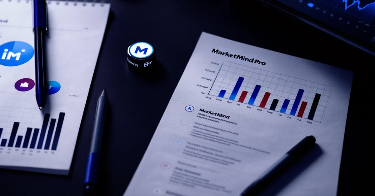 Product shot of MarketMind Pro marketing tools