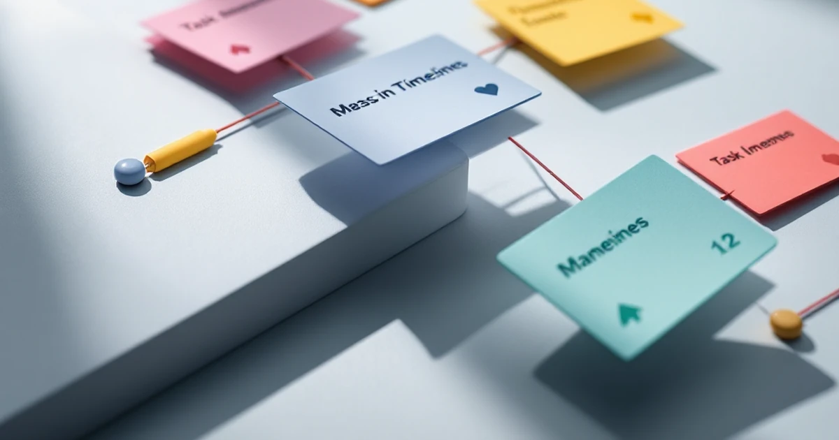 Product photo of task management cards and timelines.