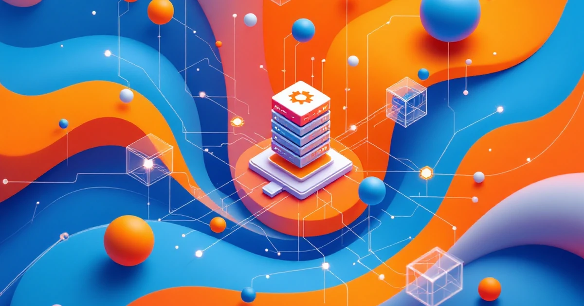 Abstract digital concept of mid-range web hosting.