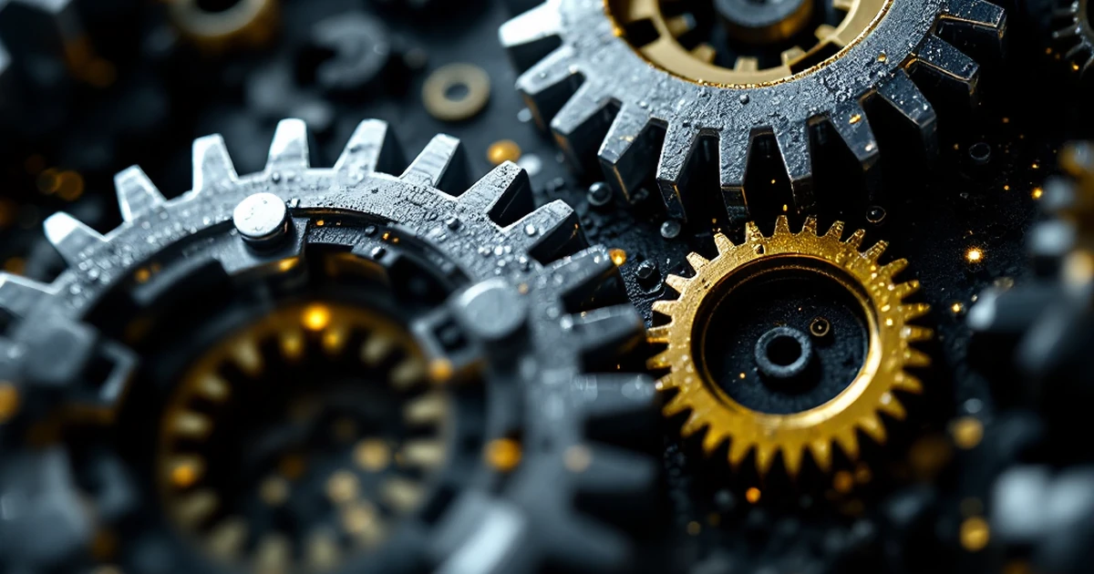 Abstract image of gears interlocking, symbolizing troubleshooting in email marketing.