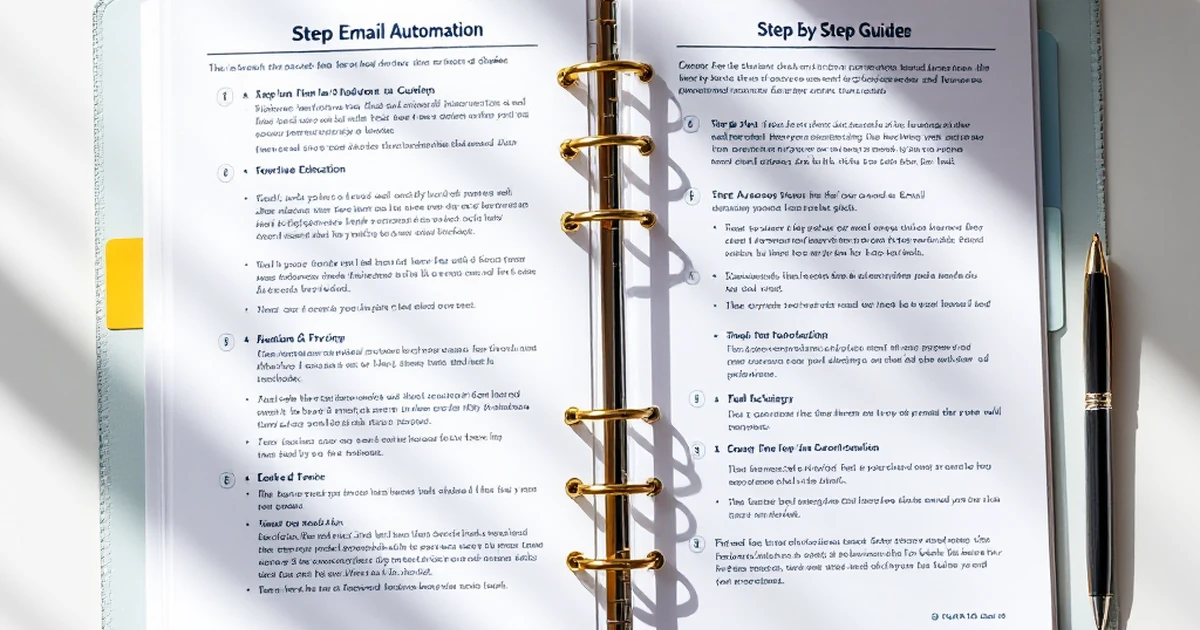 Editorial image of a step-by-step guide layout for email automation.