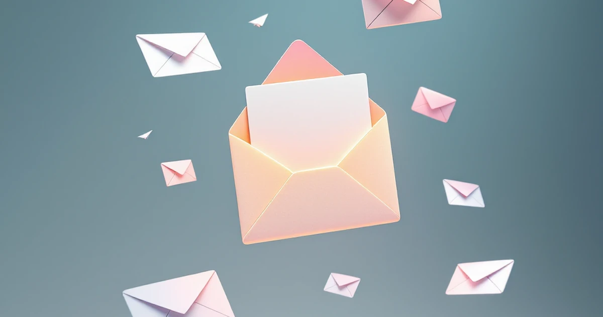 Abstract image of paper planes and digital envelopes.