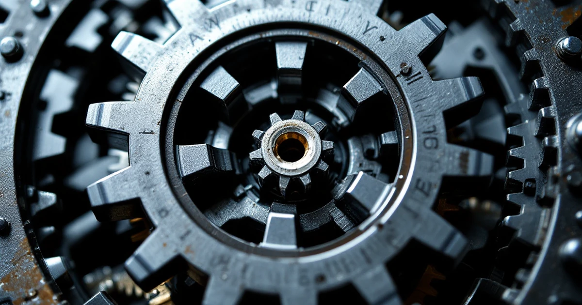Interlocking gears symbolizing complex systems.