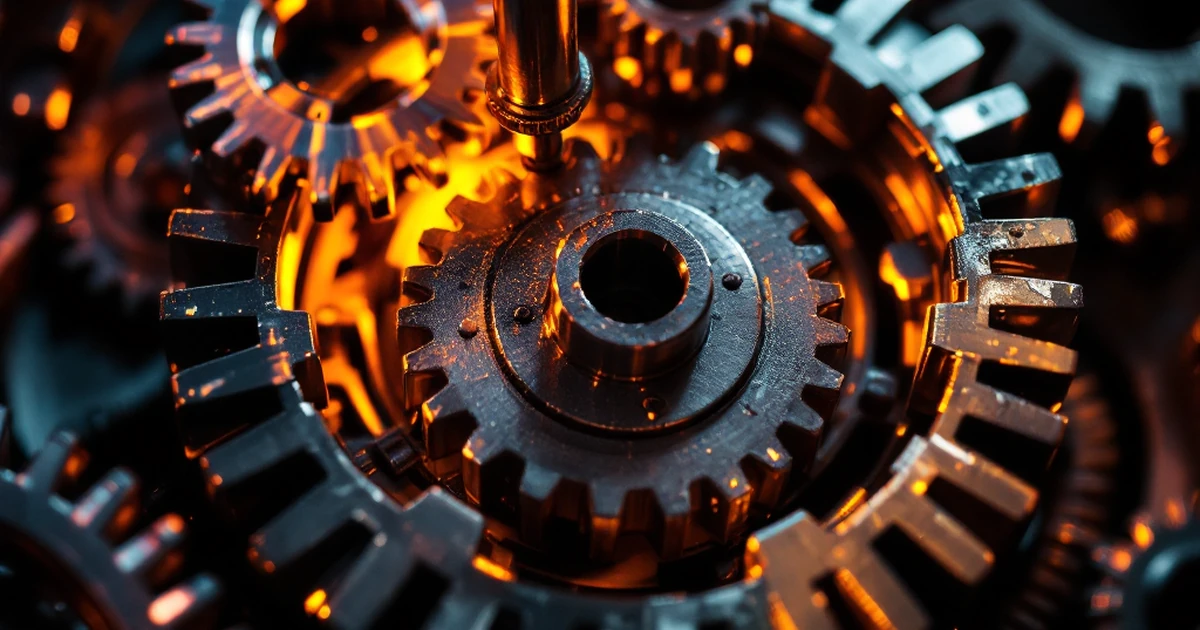 Abstract image of interconnected gears representing troubleshooting.