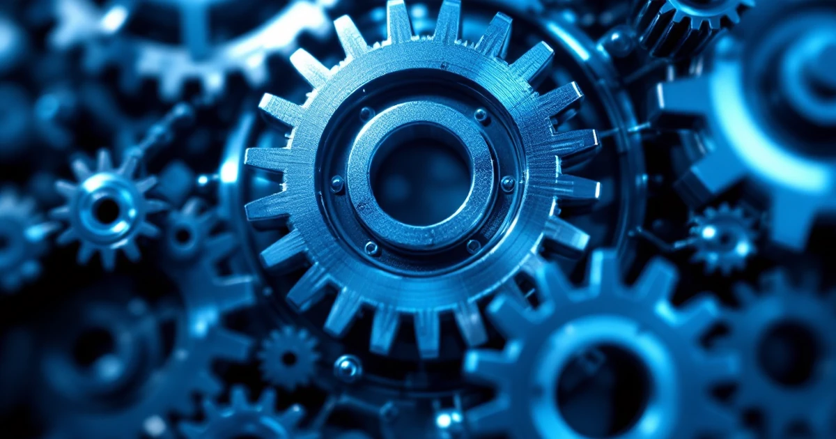 Abstract of gears and cogs symbolizing connectivity.