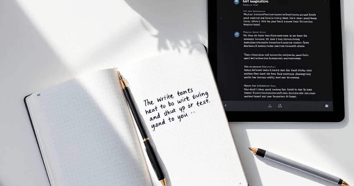 AI writing tools and notes on a modern desk