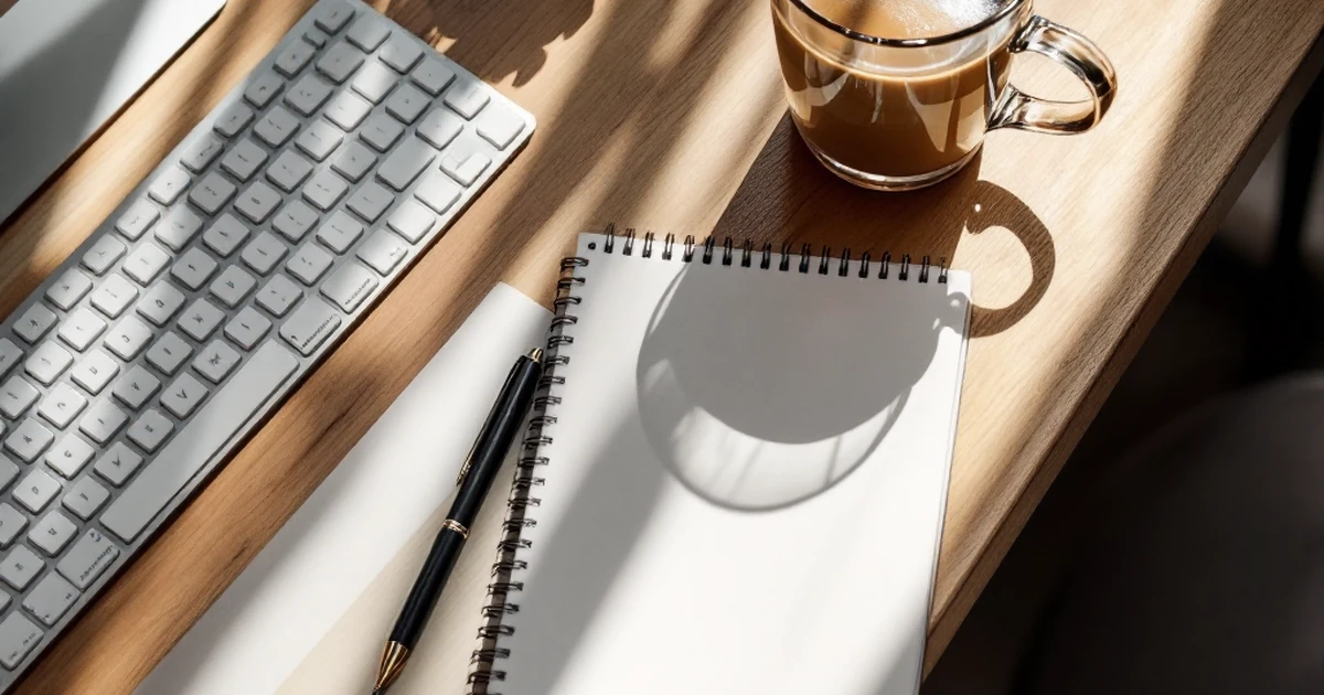 Modern workspace with AI writing essentials for getting started.