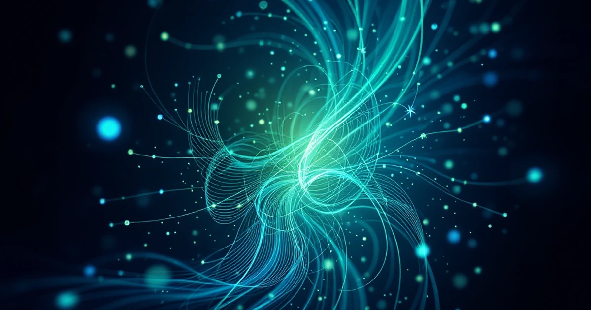 Abstract image with swirling lines and symbols representing troubleshooting.