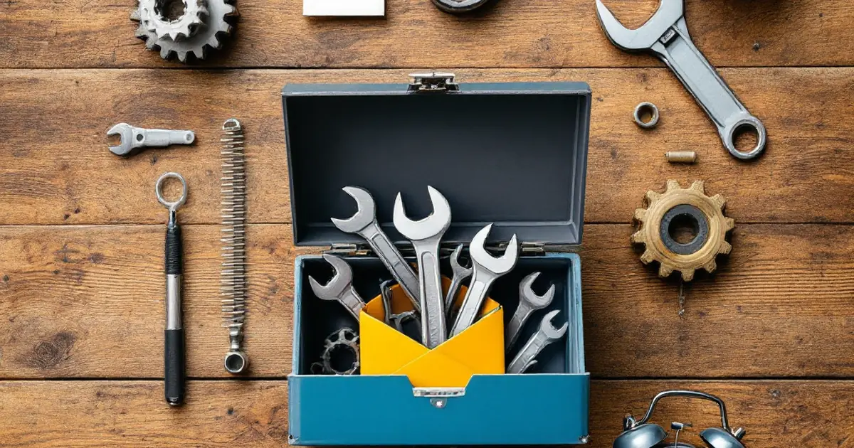 Toolbox with icons representing troubleshooting steps for email marketing.