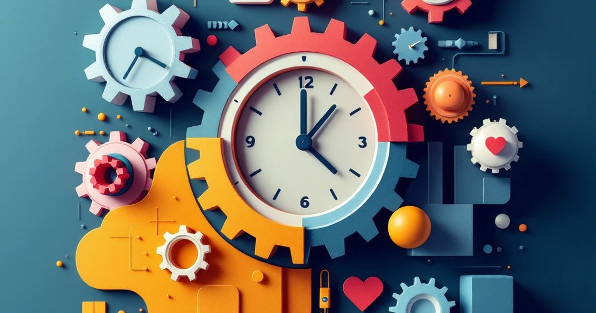 Abstract shapes representing speed and efficiency for productivity tool introduction.