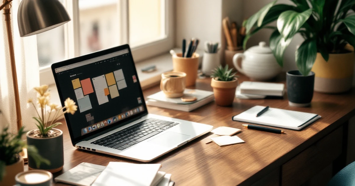 Organized workspace setup with laptop and planner for use case recommendations.