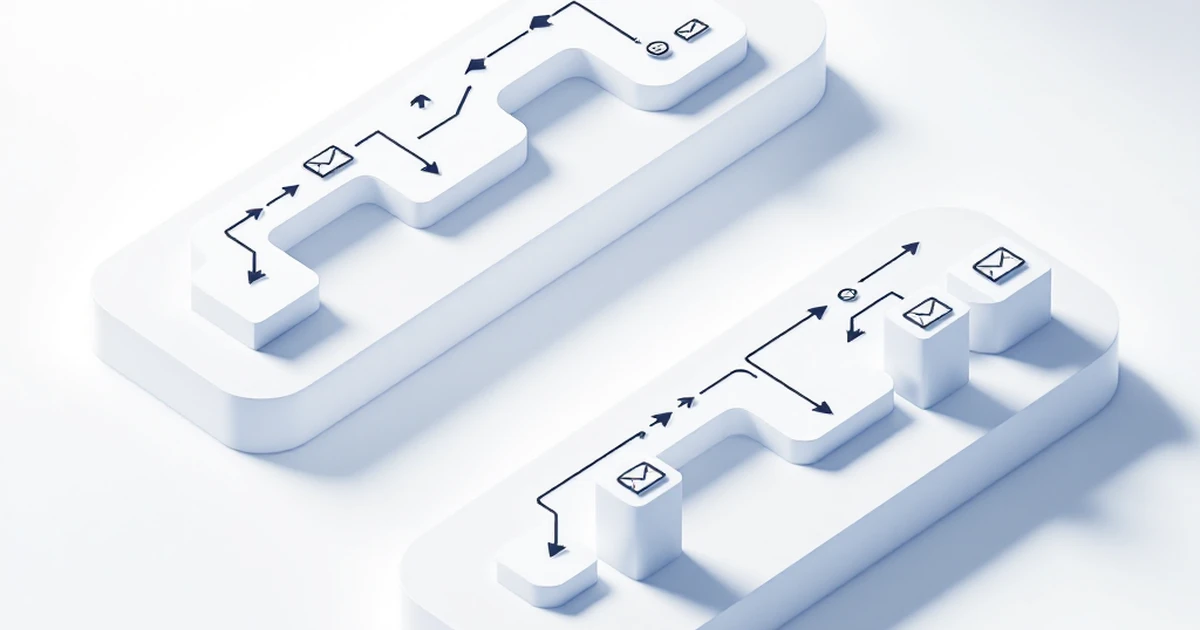 Isometric diagram comparing automation paths