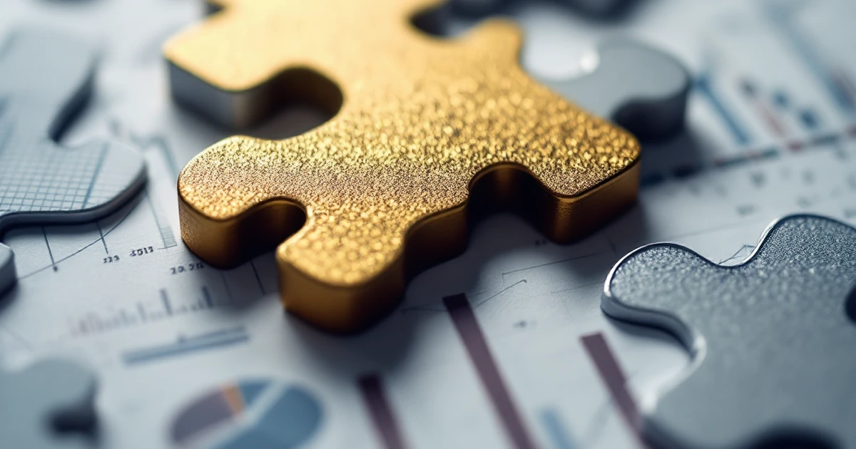 An abstract image of puzzle pieces coming together over data, symbolizing troubleshooting and fixing SEO issues.