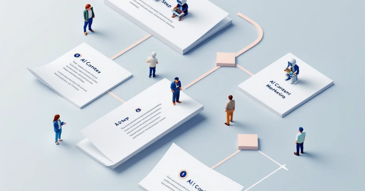 Step-by-step guide layout for using AI in content marketing