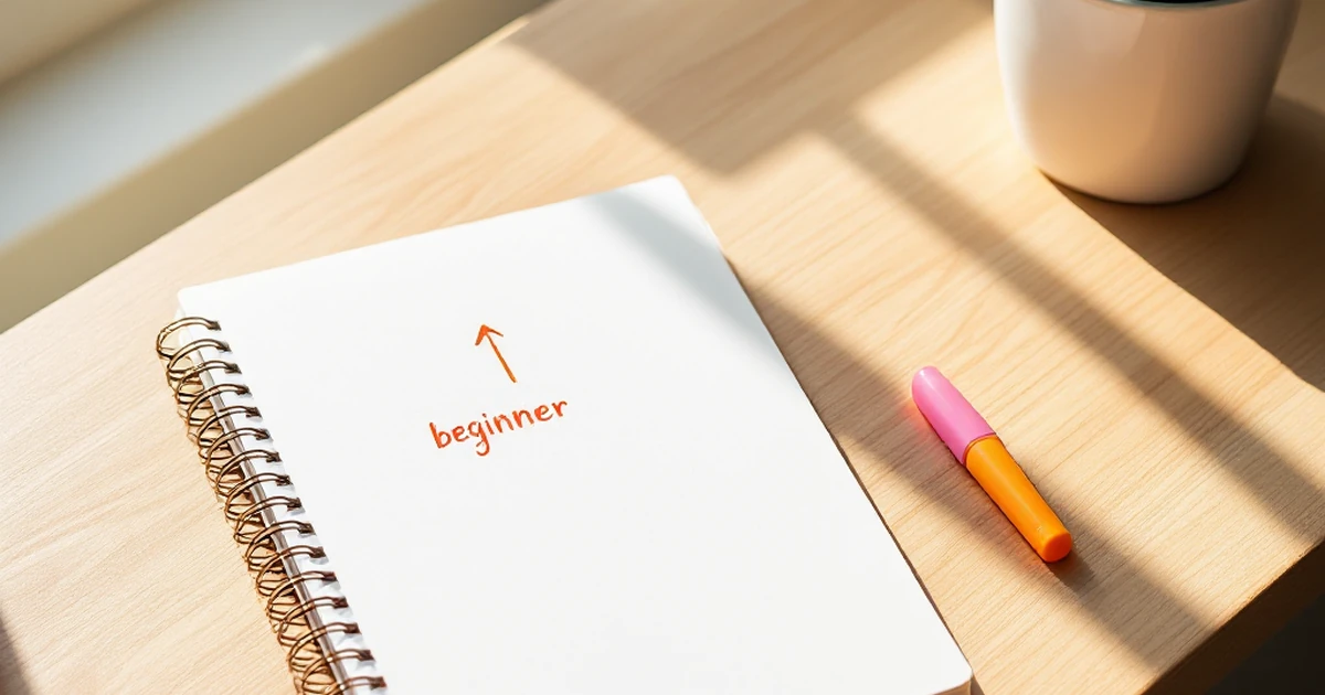 A beginner-friendly workspace with a notebook, highlighter, and plant, representing the introduction to SEO tools.