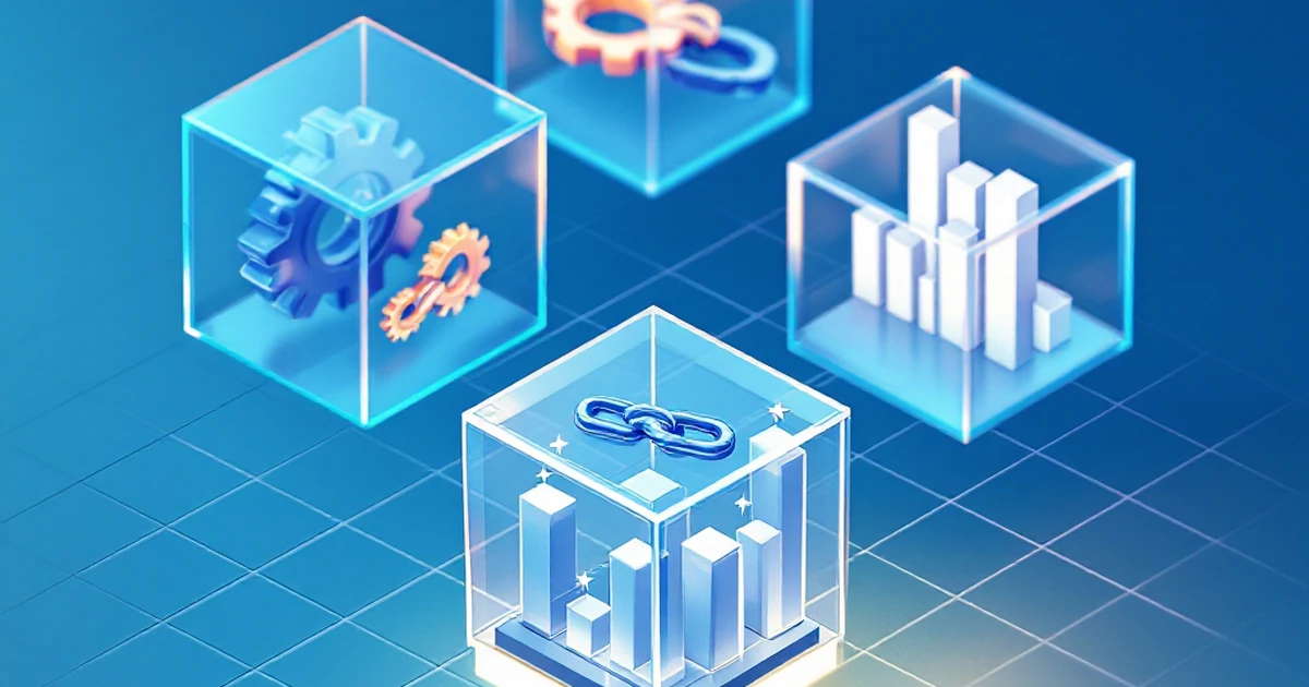 An isometric graphic of three cubes with different internal symbols, representing a feature-by-feature comparison.