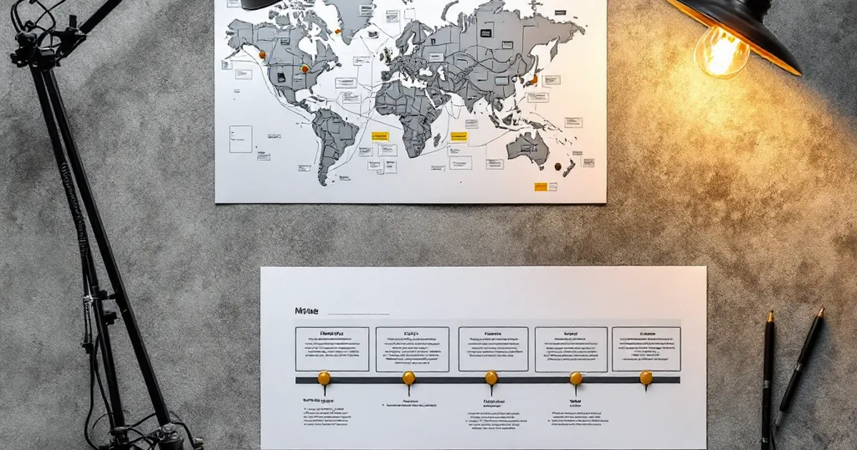 Two different styles of project roadmaps laid out flat, one complex and one simple, for use case recommendations.