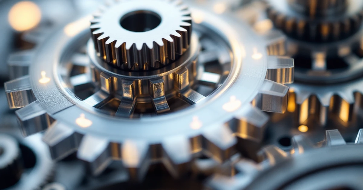An abstract close-up of smoothly interlocking gears, representing a well-tuned, automated system working without issues.