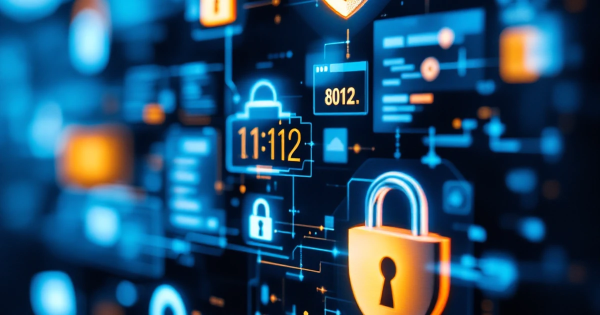 Security features like padlocks and shields representing Hostinger's protection.