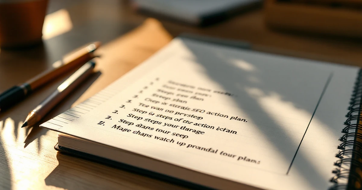 A desk with an open notebook showing a numbered step-by-step list, a pencil, and a ruler.