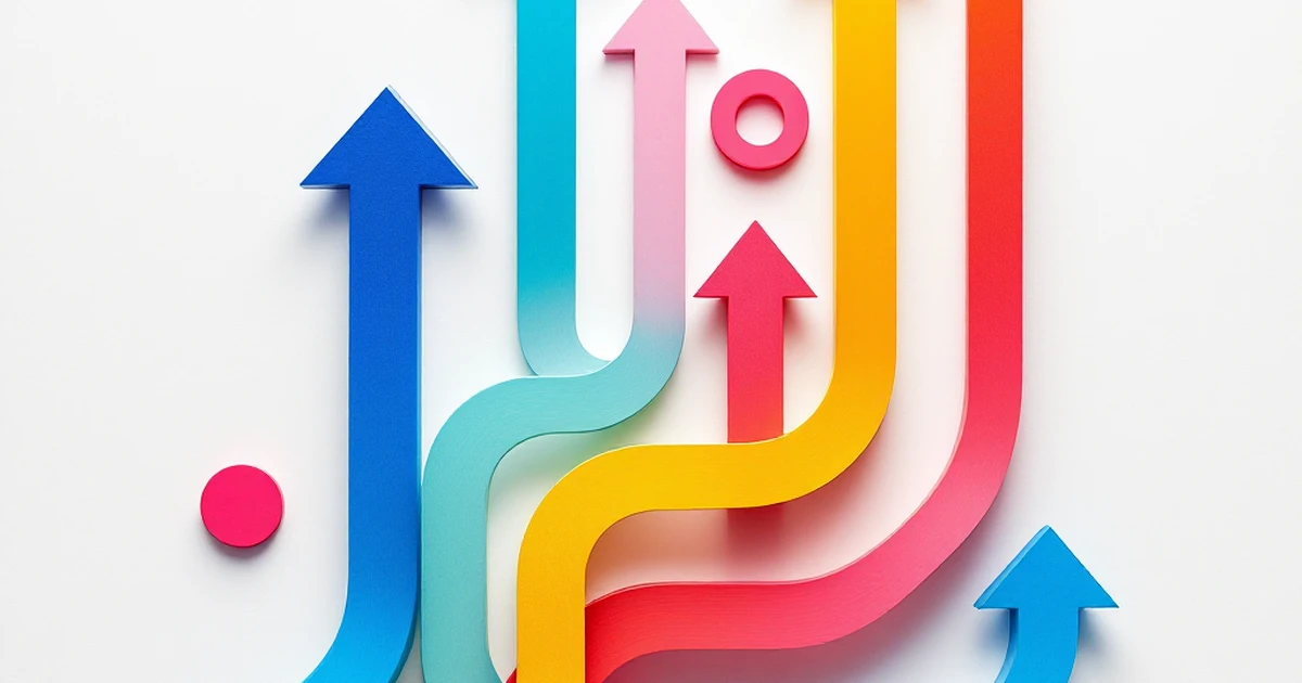 Abstract depiction of a step-by-step guide in AI content marketing.