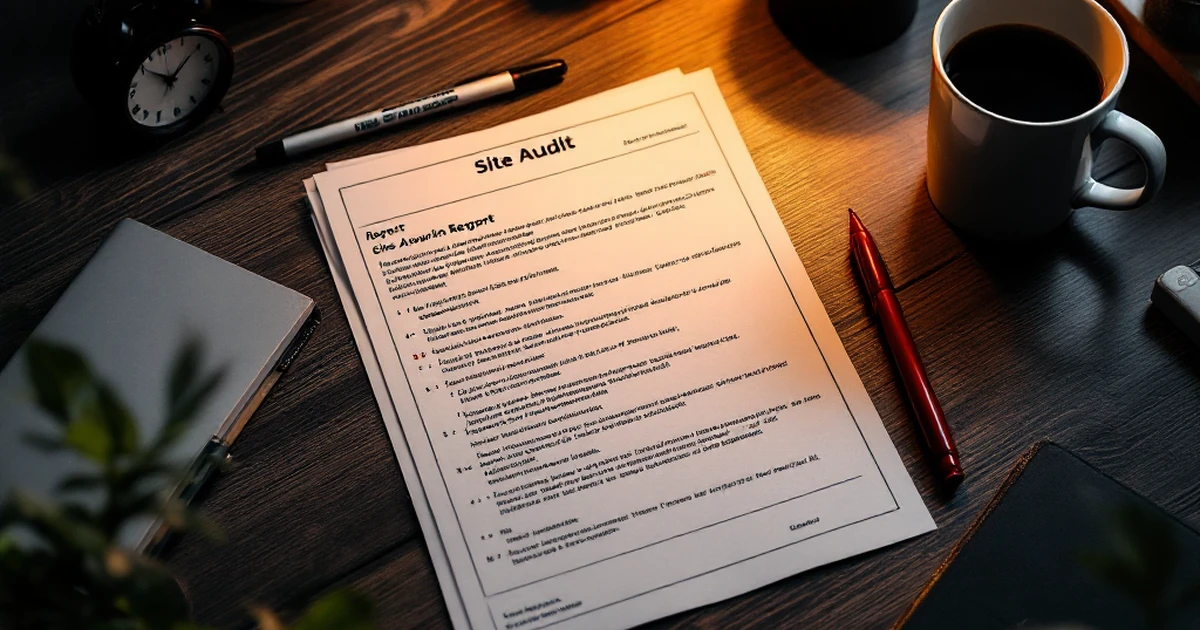 Site audit report and tools for step-by-step guide