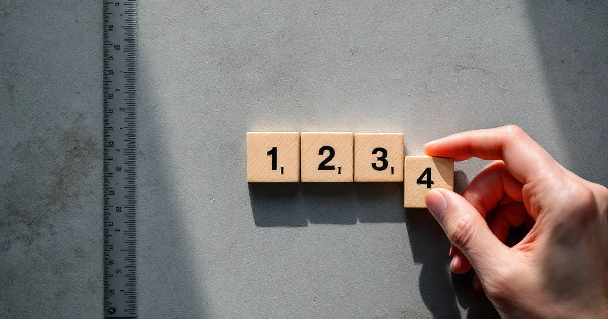 Numbered blocks 1, 2, and 3 arranged in order with a ruler, representing a clear, step-by-step guide or process.