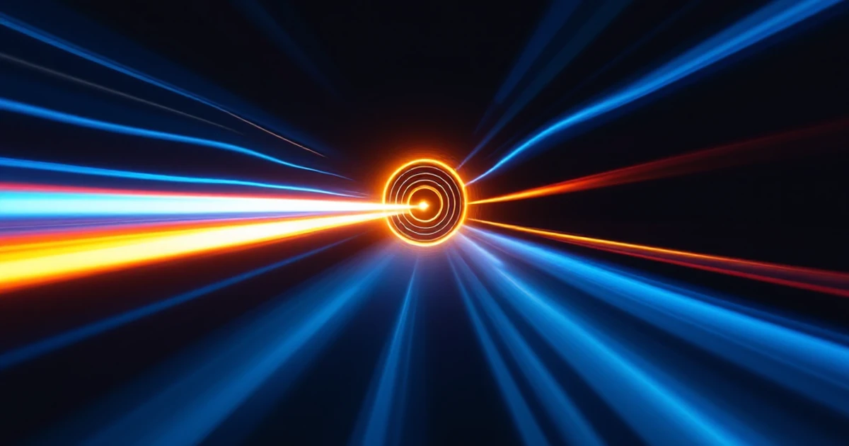 An abstract image of a light trail hitting a target, representing speed testing and accurate performance.