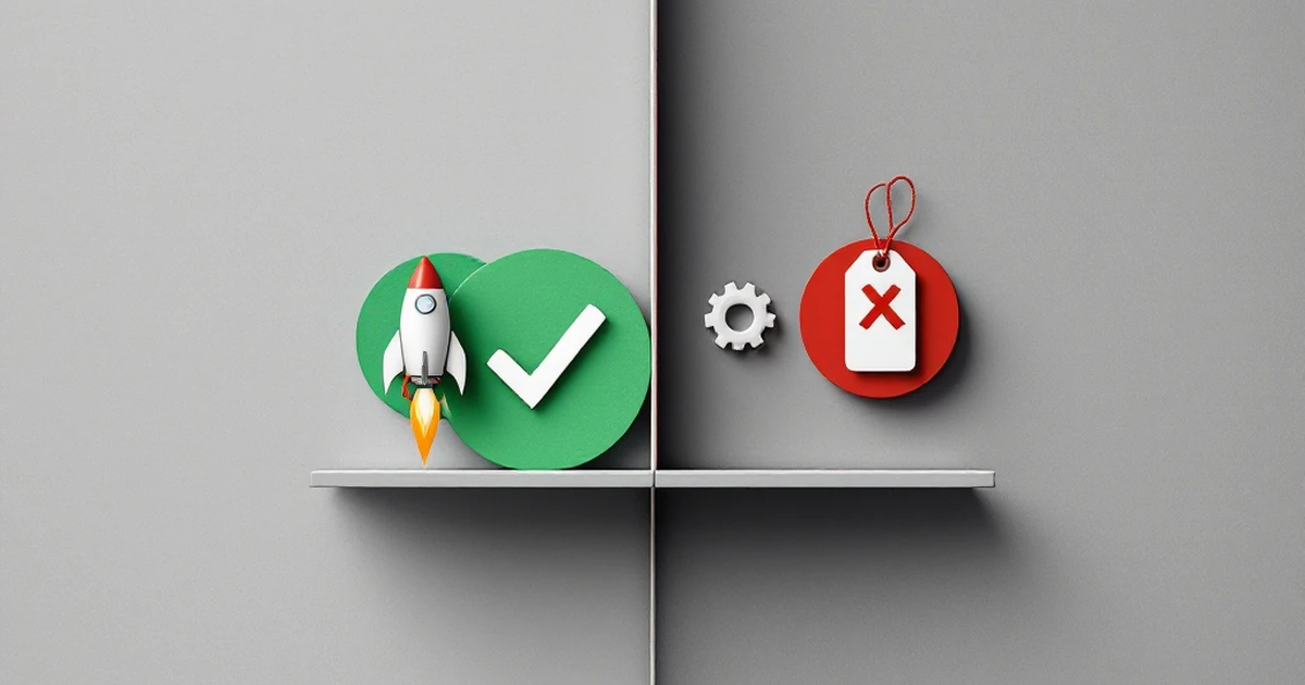 An abstract split image showing positive symbols on one side and negative symbols on the other.