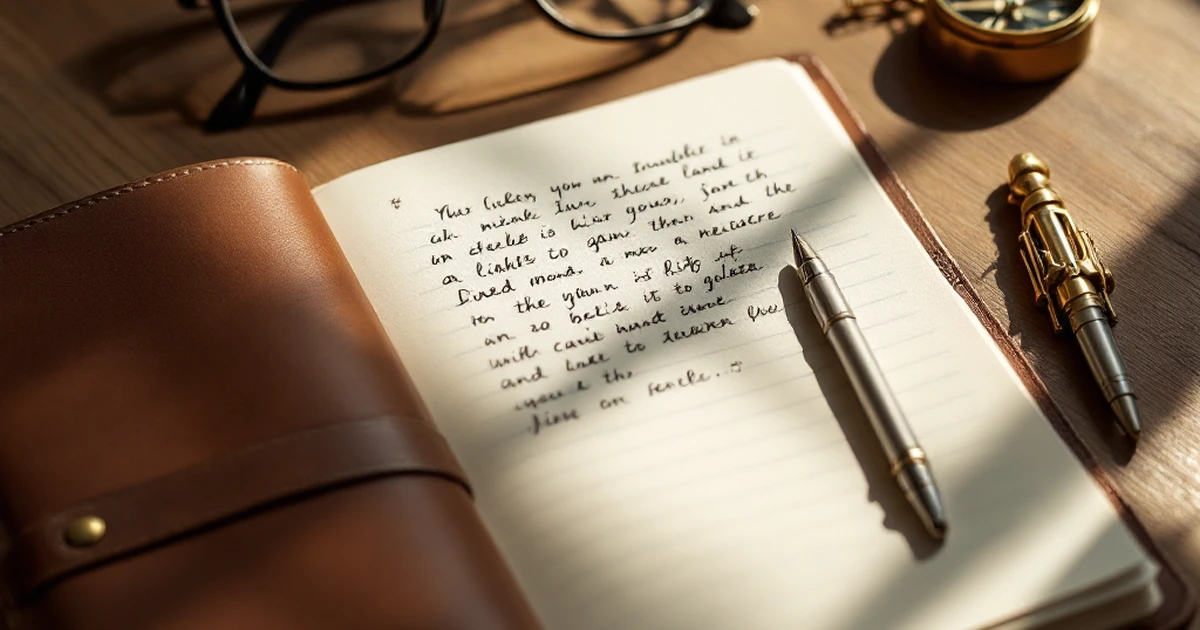 Open notebook with writing tools for planning