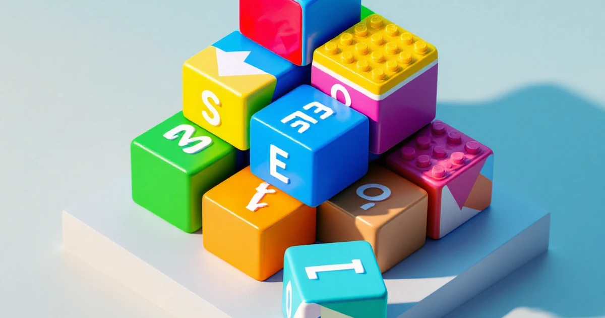 Colorful blocks arranged in pyramid representing SEO steps