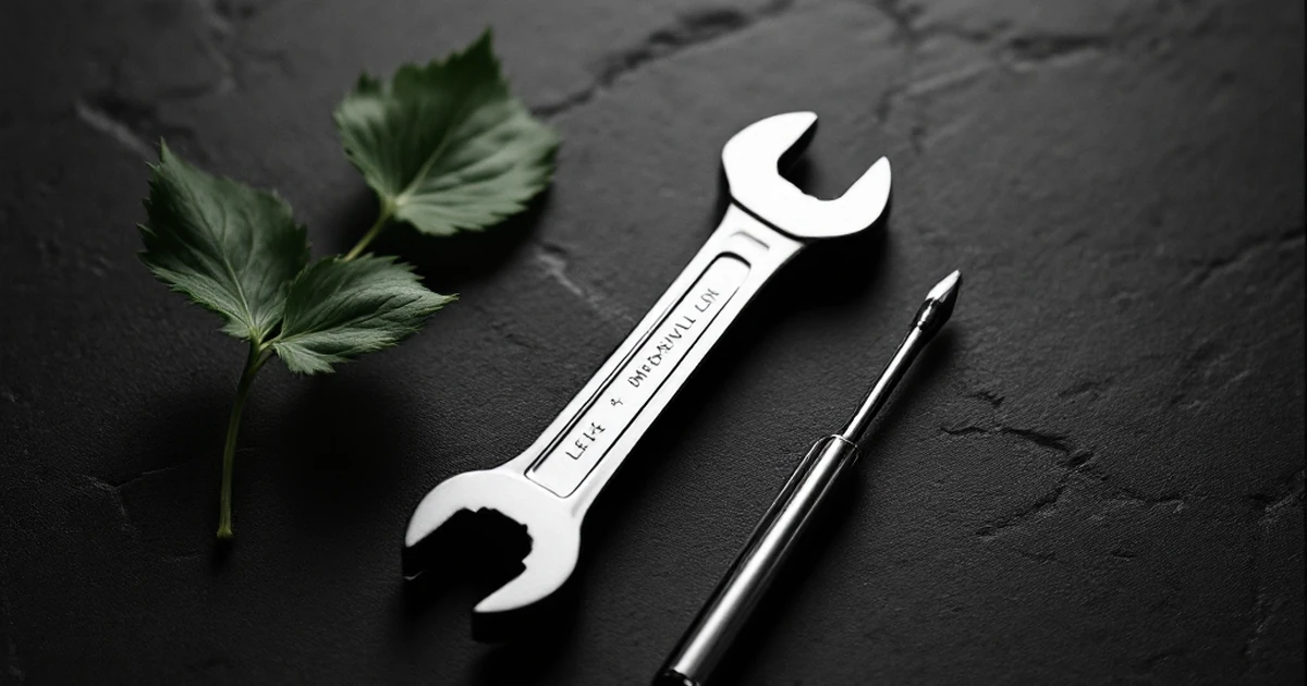 Wrench and screwdriver on slate representing troubleshooting